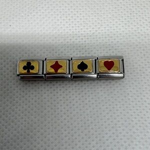 Four Nomination Charms - card suits of hearts, spades, clubs, diamonds